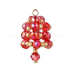 3Pcs 3 Colors Faceted Electroplate Glass Pendants&nbsp;PALLOY-MZ00808