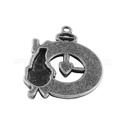 Clock & Rabbit Tibetan Style Alloy Pendants&nbsp;TIBEP-R344-71AS-LF