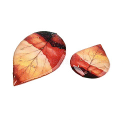 2Pcs Transparent Epoxy Resin Leaf Pendants&nbsp;RESI-T057-93