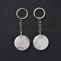 Natural Quartz Crystal Trinity Knot Pendant Keychain&nbsp;KEYC-E038-02P-06