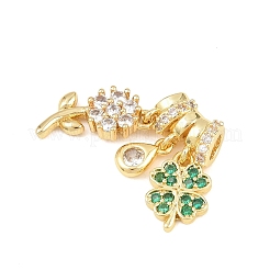 Brass Micro Pave Cubic Zirconia Pendants&nbsp;KK-Z151-09G-02