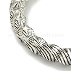 Non-Tarnish Adjustable 304 Stainless Steel Twist Spring Wire Bracelets&nbsp;BJEW-H617-11P