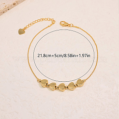 Elegant Brass Heart Beaded Anklets for Women&nbsp;SJ8004