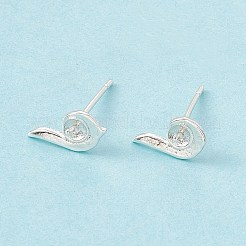 Brass Stud Earring Finding&nbsp;KK-A172-22S