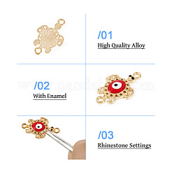 12Pcs 6 Colors Alloy Enamel Connector Rhinestone Settings&nbsp;FIND-TA0004-85