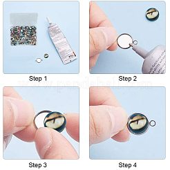 Glass Cabochons&nbsp;PH-GGLA-WH0001-01B