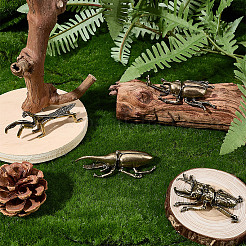 4Pcs 4 Styles Alloy Beetle & Mantis Display Decorations&nbsp;DJEW-SP0001-37