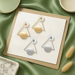4Pairs 2 Colors Iron Stud Earrings&nbsp;EJEW-HY0001-13