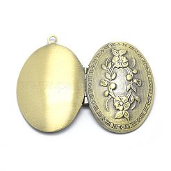 Brass Locket Pendants&nbsp;KK-F717-16AB-NR