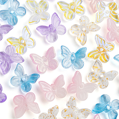 50Pcs 5 Colors Transparent Spray Painted Glass Charms&nbsp;GLAA-FP0001-12