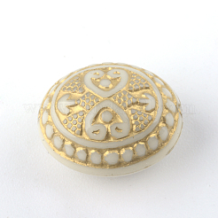 Oval Plating Acrylic Beads&nbsp;PACR-Q102-158A