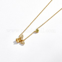 Bee 925 Sterling Silver Cubic Zirconia Pendant Necklaces for Women&nbsp;NJEW-BB72243