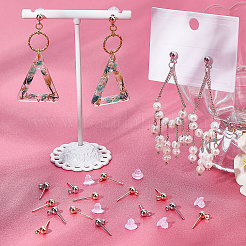 40Pcs 2 Style Brass Ball Stud Earring Post&nbsp;KK-BBC0003-73