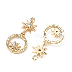 Brass Micro Pave Clear Cubic Zirconia Pendants&nbsp;KK-D261-11G