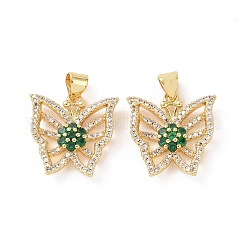Brass Micro Pave Cubic Zirconia Pendants&nbsp;ZIRC-I063-44G-01