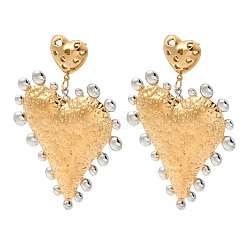 Two Tone 304 Stainless Steel Dangle Stud Earrings&nbsp;EJEW-K296-08B-GP