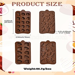 4Pcs 4 Styles Chocolate DIY Silicone Mold&nbsp;DIY-CJ0006-33