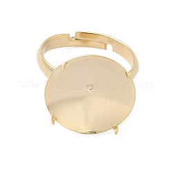 Adjustable Brass 4 Prong Ring Settings&nbsp;KK-K414-04B-G