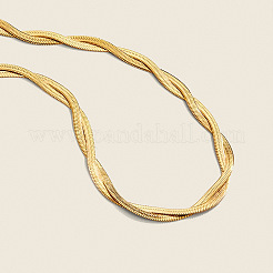 Classic 3MM 2-Strand 304 Stainless Steel Flat Snake Chain Necklaces for Women&nbsp;KB1442-1