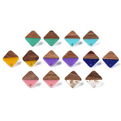 Resin & Walnut Wood Stud Earring Findings&nbsp;MAK-N032-021A