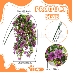 4Pcs Plastic Artificial Violet Vine for Wedding Decoration&nbsp;DIY-WR0005-32F