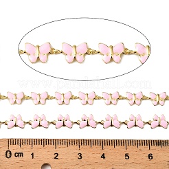 Brass Enamel Butterfly Link Chains&nbsp;CHC-F021-03G-03