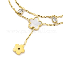 Ion Plating(IP) 304 Stainless Steel Chains Anklet&nbsp;AJEW-H148-10F-G