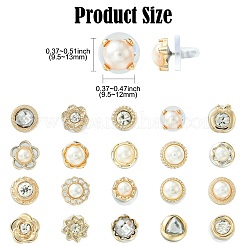 100Pcs 20 Styles Elegant Alloy Rhinestone Brooch Pins&nbsp;FIND-CJ0004-17