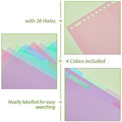4 Sheets A4 PP Plastic Binder Dividers&nbsp;DIY-WH0308-504