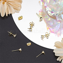 40Pcs Brass Stud Earring Findings&nbsp;FIND-BBC0001-23