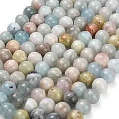 Natural Aquamarine Beads Strands&nbsp;G-F591-29B-12mm-01