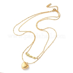 316 Surgical Stainless Steel Double Layer Necklaces&nbsp;LS-NJEW-P324-03B-G