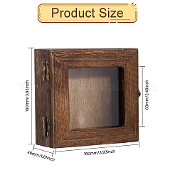 Square Wood Insect Display Case with White EVA Foam Mat Inside&nbsp;CON-WH0086-103A