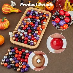 240Pcs 6 Styles Natural Wood Beads Strands&nbsp;WOOD-SP0001-03C