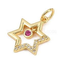 Brass Micro Pave Cubic Zirconia Pendants&nbsp;KK-L231-13G-02