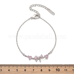 Brass Micro Pave Cubic Zirconia Link Bracelets&nbsp;BJEW-Z122-01P
