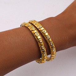 304 Stainless Steel & Clear Cubic Zirconia Stretch Bangles for Women&nbsp;WG7DF35-01