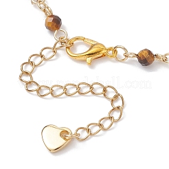 3Pcs 3 Styles Natural Mixed Gemstone & Cat Eye Faceted Round Beads Link Bracelets for Women Men&nbsp;BJEW-JB12507