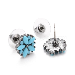 Bohemian Synthetic Turquoise Flower Stud Earrings&nbsp;EJEW-H085-04B