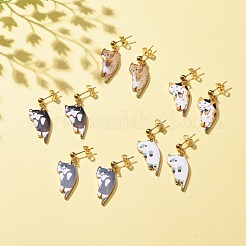 Alloy Cat Dangle Stud Earrings with Enamel&nbsp;EJEW-JE04919