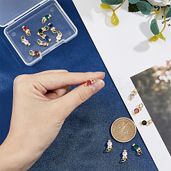 16PCS 8Colors Brass Micro Pave Cubic Zirconia Charms&nbsp;KK-DC0003-74