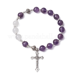 Natural Amethyst Beaded Bracelets&nbsp;BJEW-TA00564-01