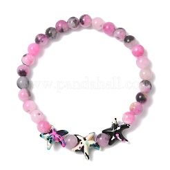 Natural Dyed Persian Jade & Dyed Synthetic Turquoise Beads Stretch Bracelets for Women&nbsp;BJEW-JB12002