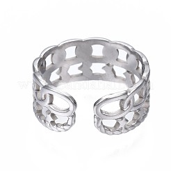 Non-Tarnish 304 Stainless Steel Star Open Cuff Ring&nbsp;RJEW-T023-03P