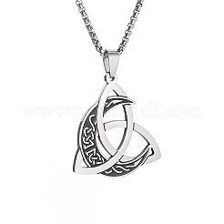 Viking Triskelion Knot Moon 201 Stainless Steel Pendant Necklaces for Men&nbsp;FS-WG9ED82-01