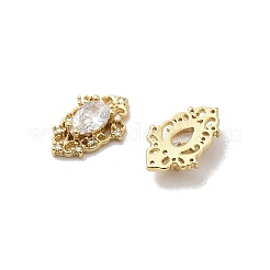 Teardrop Brass Pave Clear Cubic Zirconia Cabochons&nbsp;KK-A275-16G