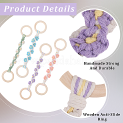 4Pcs 4 Colors  Daisy Cotton Thread Weave Towel Rack&nbsp;AJEW-CN0004-61