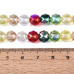 Electroplate Transparent Glass Beads Strands&nbsp;EGLA-Q135-8MM-C08