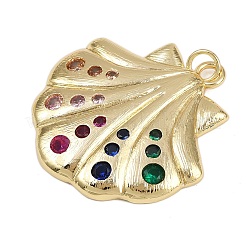 Brass Micro Pave Cubic Zirconia Pendants&nbsp;KK-D424-19G