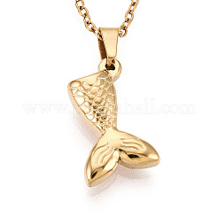 304 Stainless Steel Pendant Necklaces&nbsp;NJEW-T018-37G